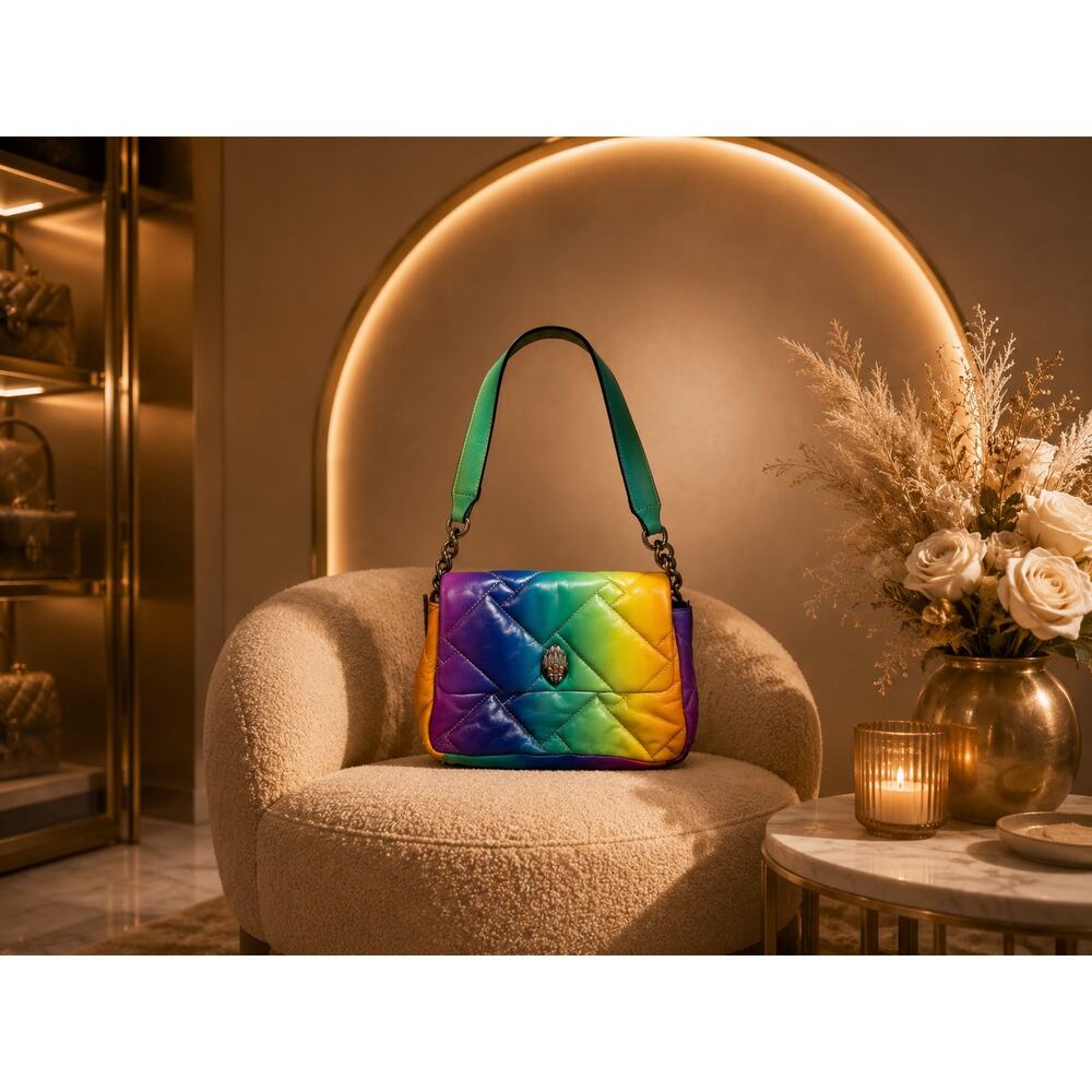 Kurt Geiger London Kensington Rainbow Quilted Leather Pride Bag Dopamine Fashion